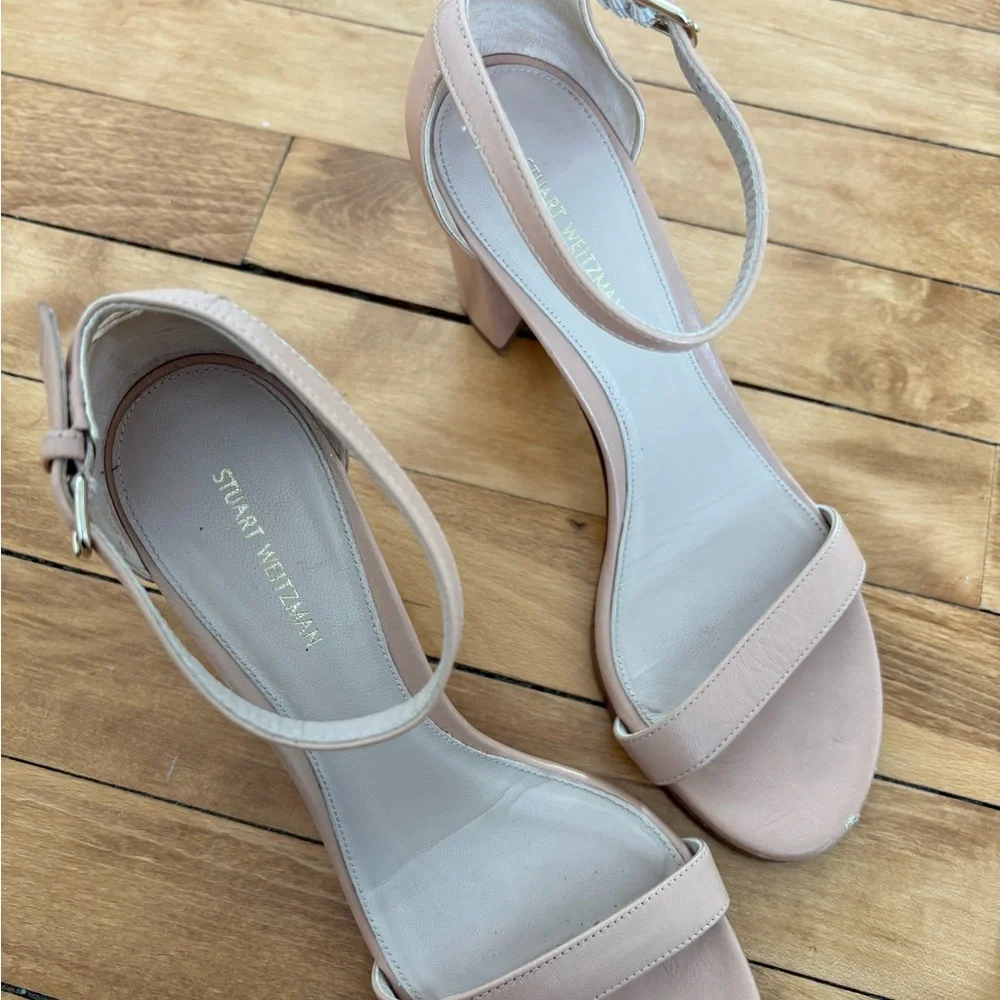 Stuart Weitzman Nude Ankle Strap Heels - Picture 10 of 10